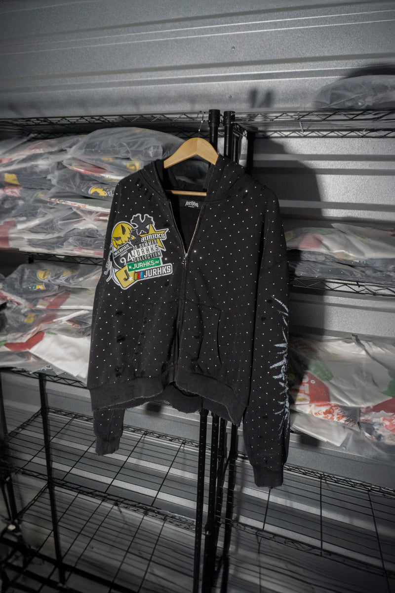 '25 RHINESTONE PATCH ZIPUP